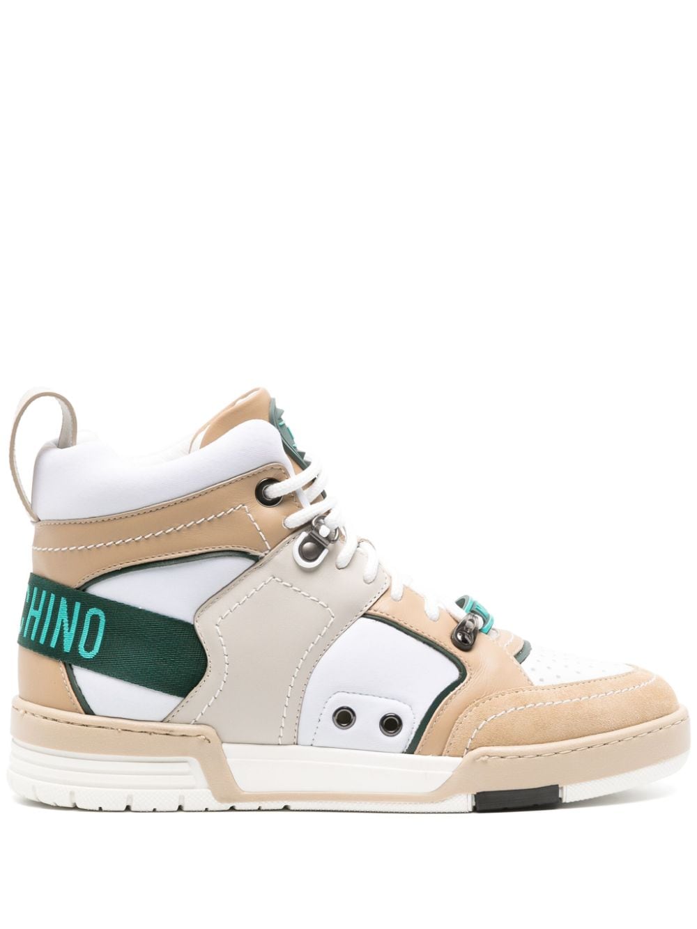 Moschino High-Top-Sneakers in Colour-Block-Optik - Weiß von Moschino