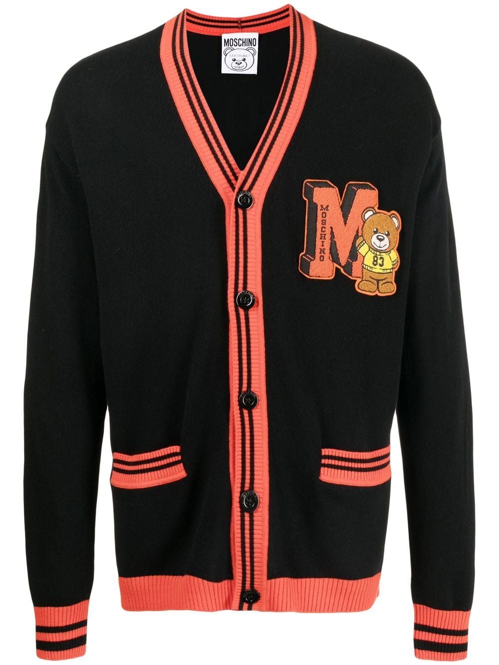 Moschino Cardigan mit Teddy-Patch - Schwarz von Moschino