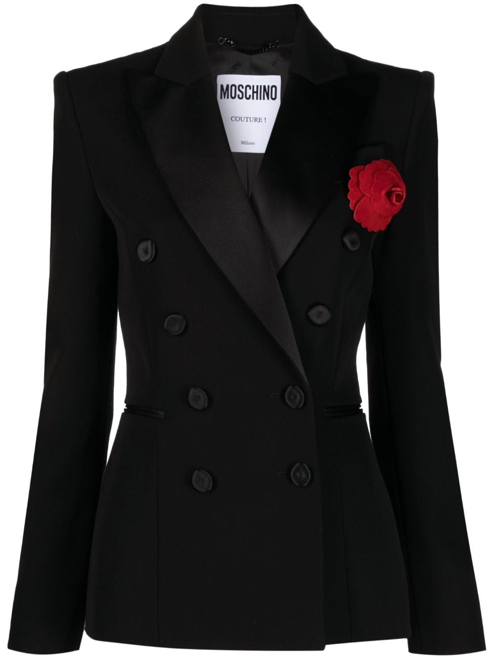 Moschino Blazer mit Blumenapplikation - Schwarz von Moschino