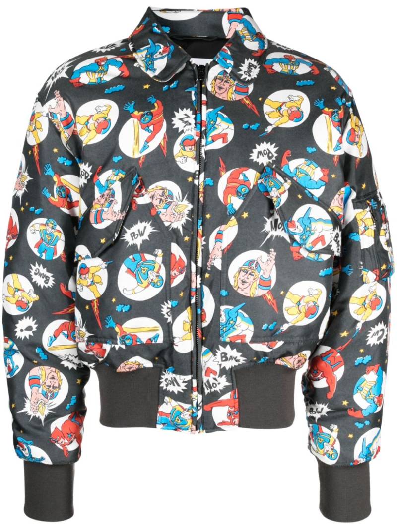 Moschino Bomberjacke mit grafischem Print - Grau von Moschino