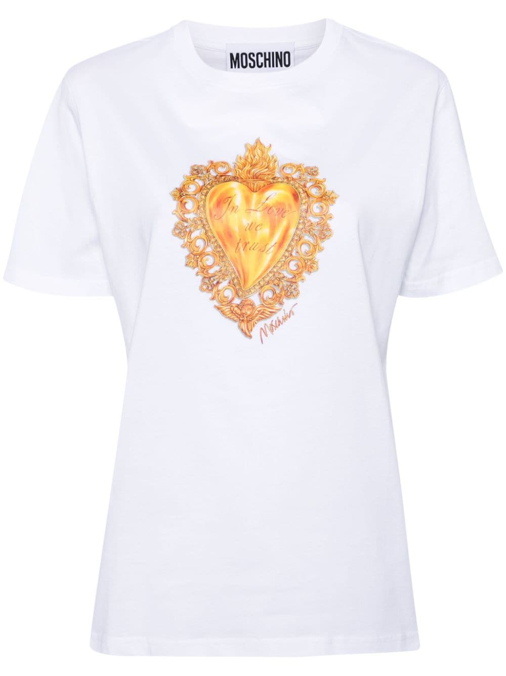 Moschino T-Shirt mit Herz-Print - Weiß von Moschino