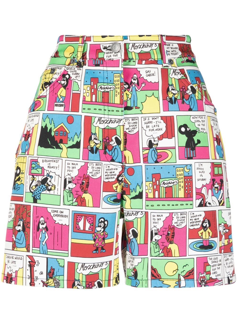 Moschino Shorts mit Comic-Print - Weiß von Moschino