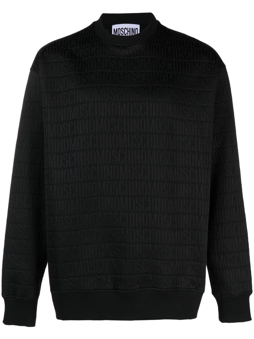 Moschino Jacquard-Pullover mit Logo - Schwarz von Moschino