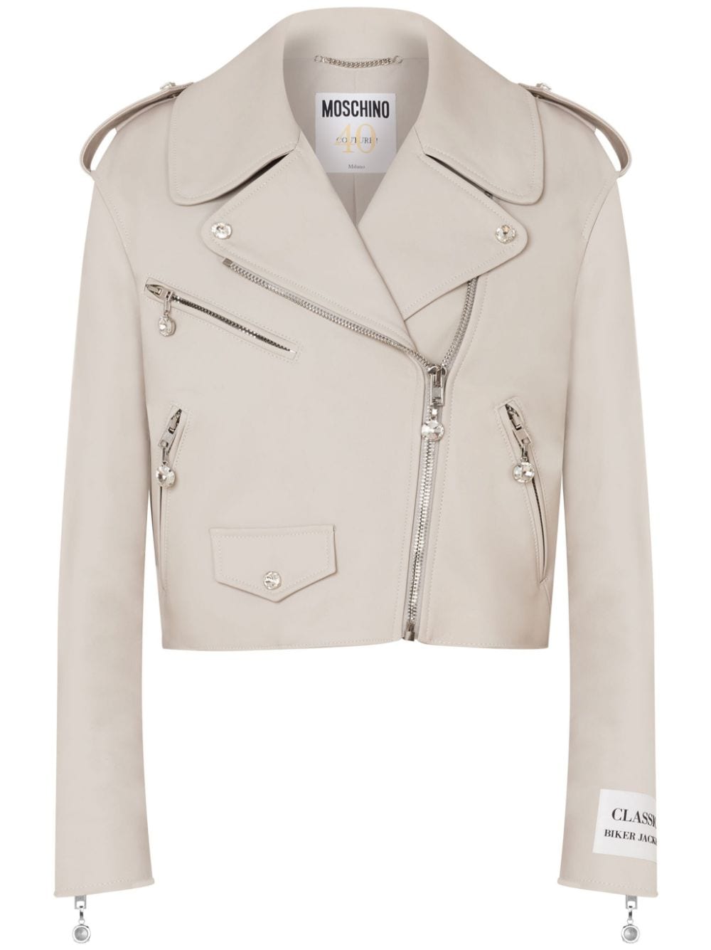 Moschino Bikerjacke aus Leder - Nude von Moschino