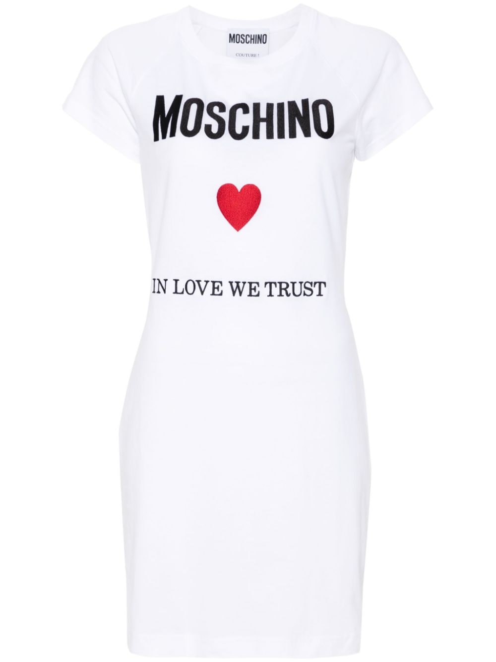 Moschino T-Shirtkleid mit Logo-Stickerei - Weiß von Moschino