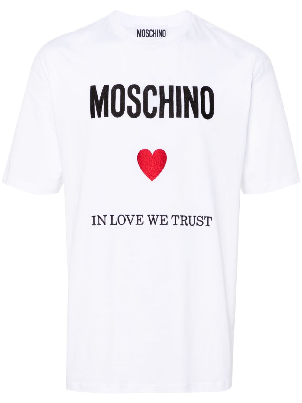 Moschino T-Shirt mit Logo-Stickerei - Weiß von Moschino