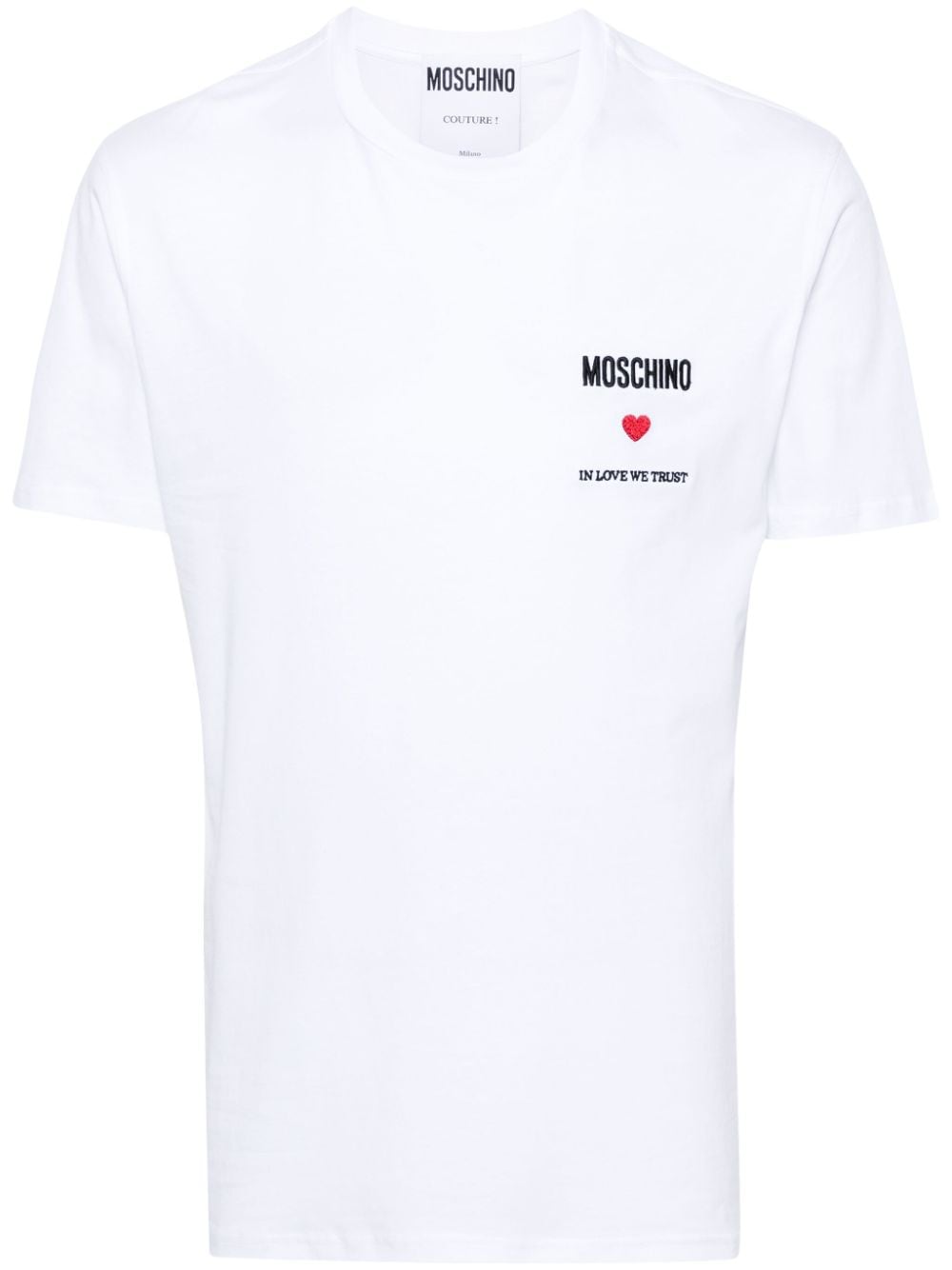 Moschino T-Shirt mit Logo-Stickerei - Weiß von Moschino