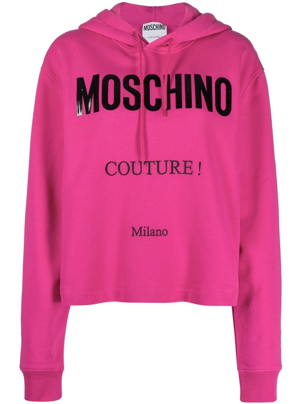 Moschino Cropped-Hoodie mit Logo - Rosa von Moschino