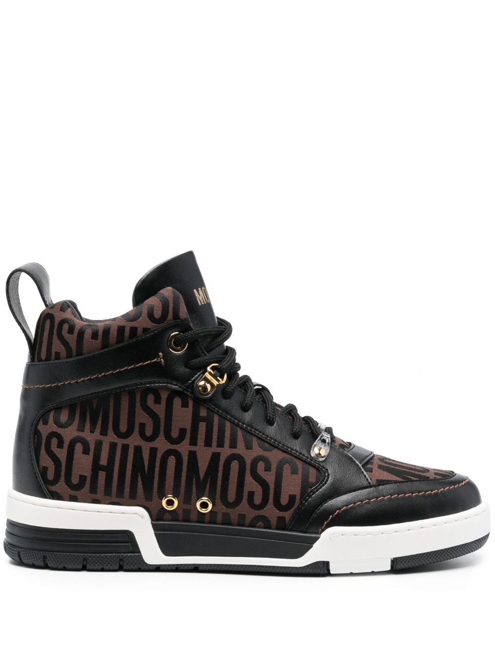 Moschino High-Top-Sneakers mit Logo-Print - Braun von Moschino