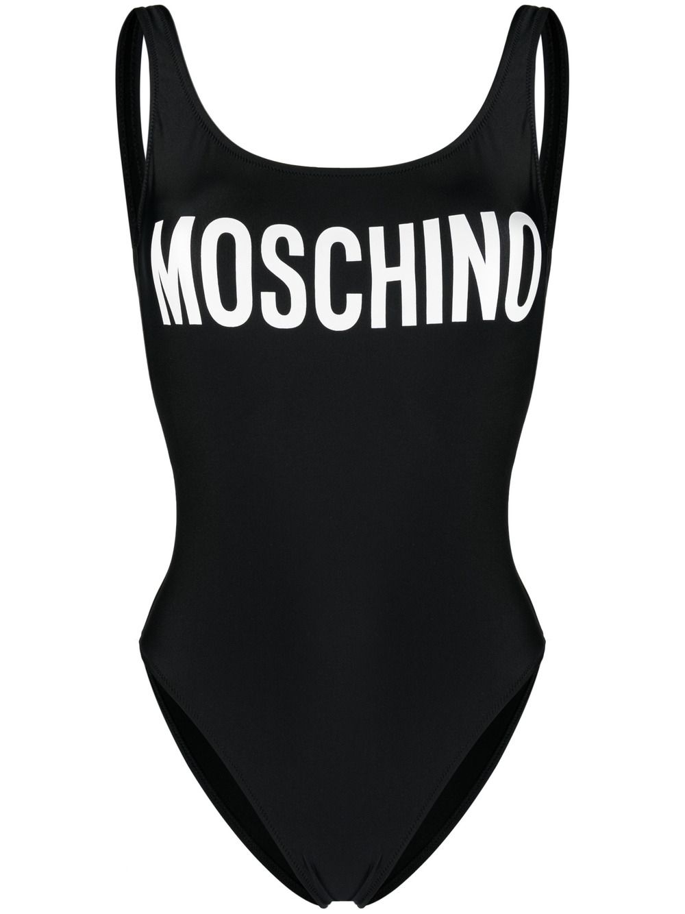 Moschino Badeanzug mit Logo-Print - Schwarz von Moschino