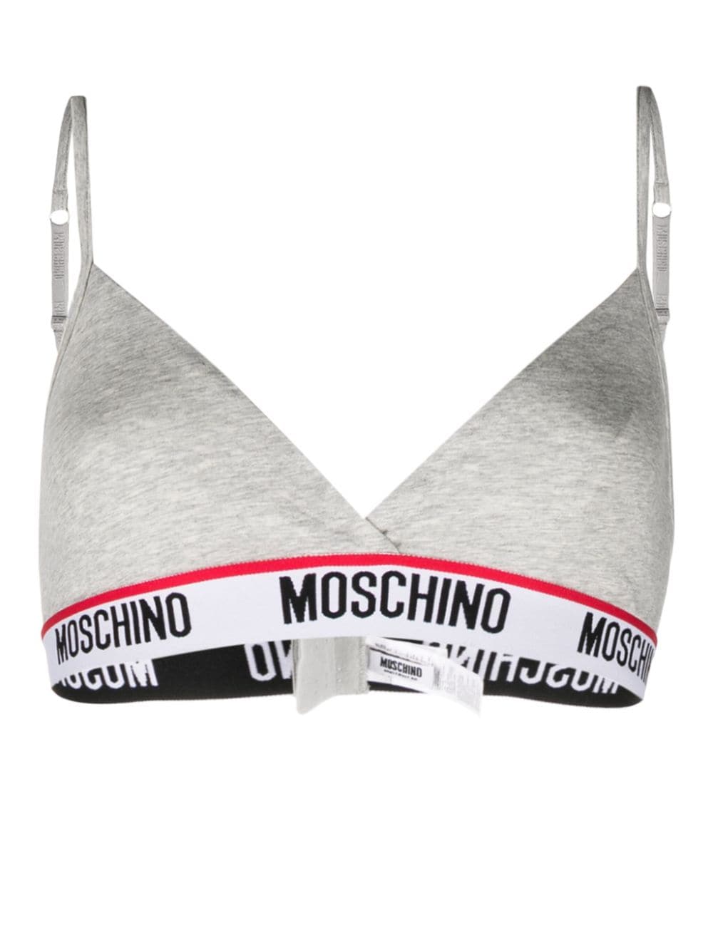 Moschino Triangel-BH mit Logo - Grau von Moschino