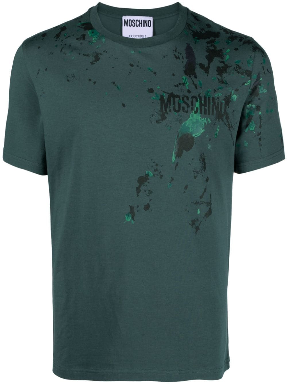Moschino T-Shirt mit Farbklecks-Print - Grün von Moschino