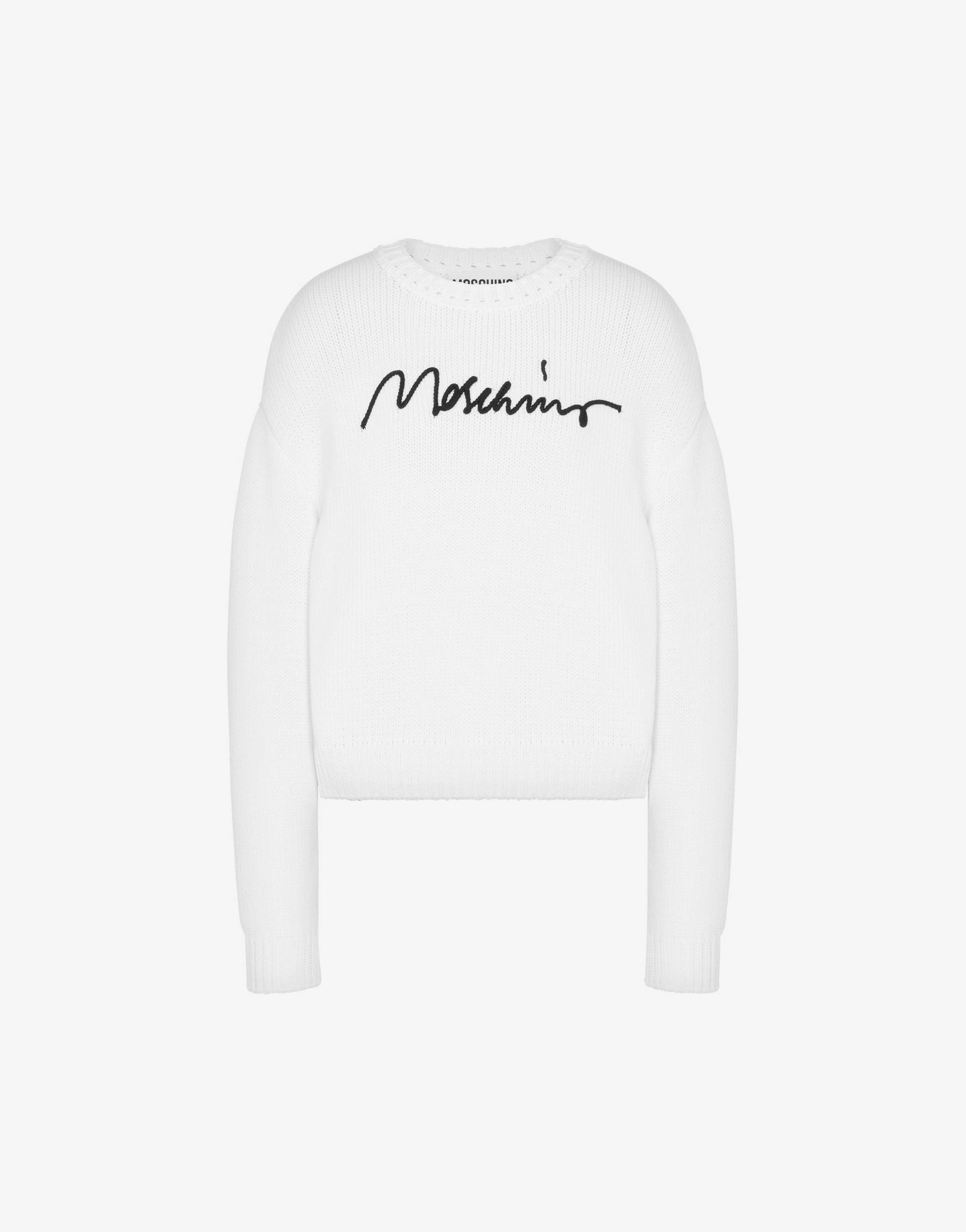 Pullover Aus Baumwollmix Logo Embroidery von Moschino