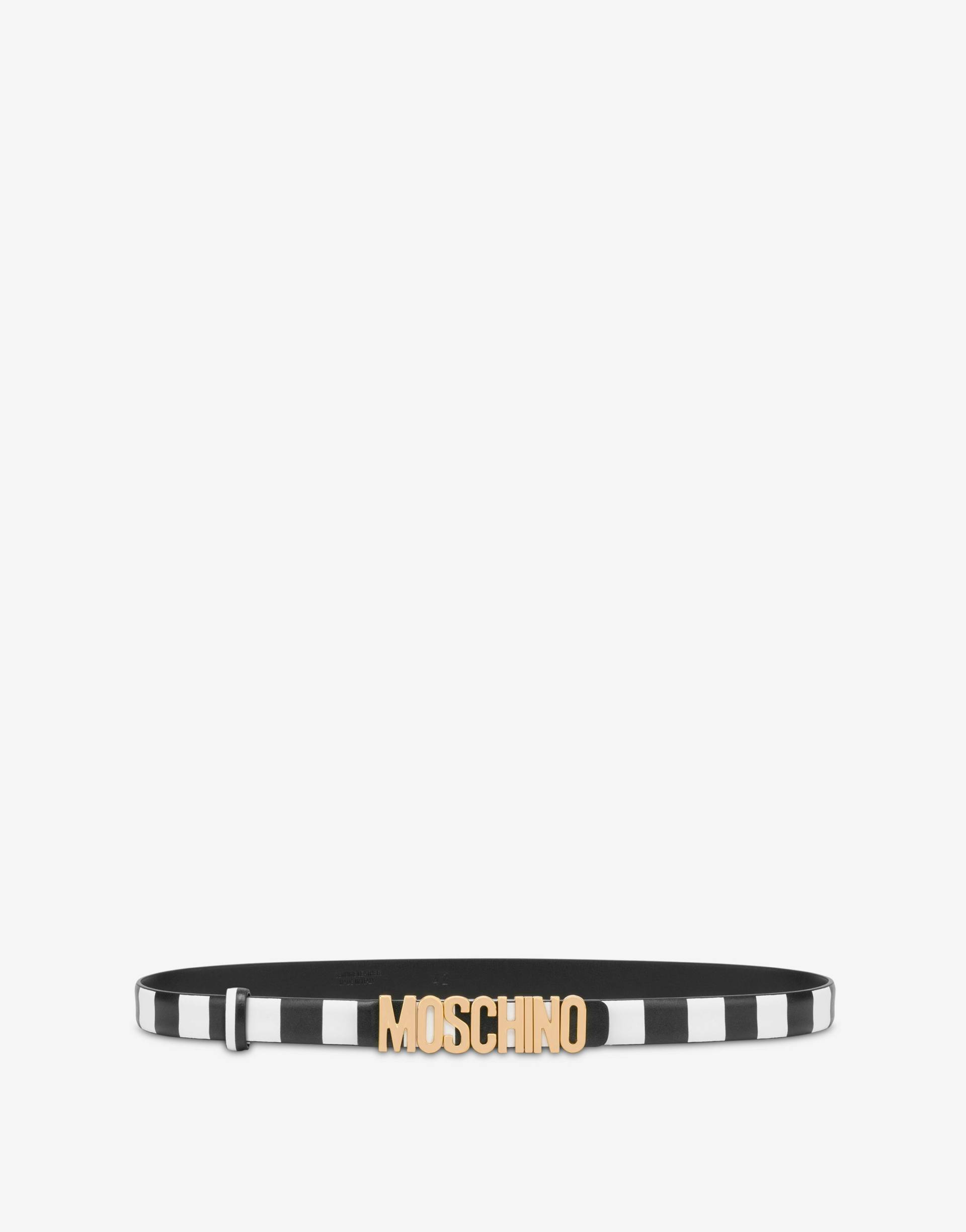 Schmaler Gürtel Mit Streifen Lettering-logo von Moschino