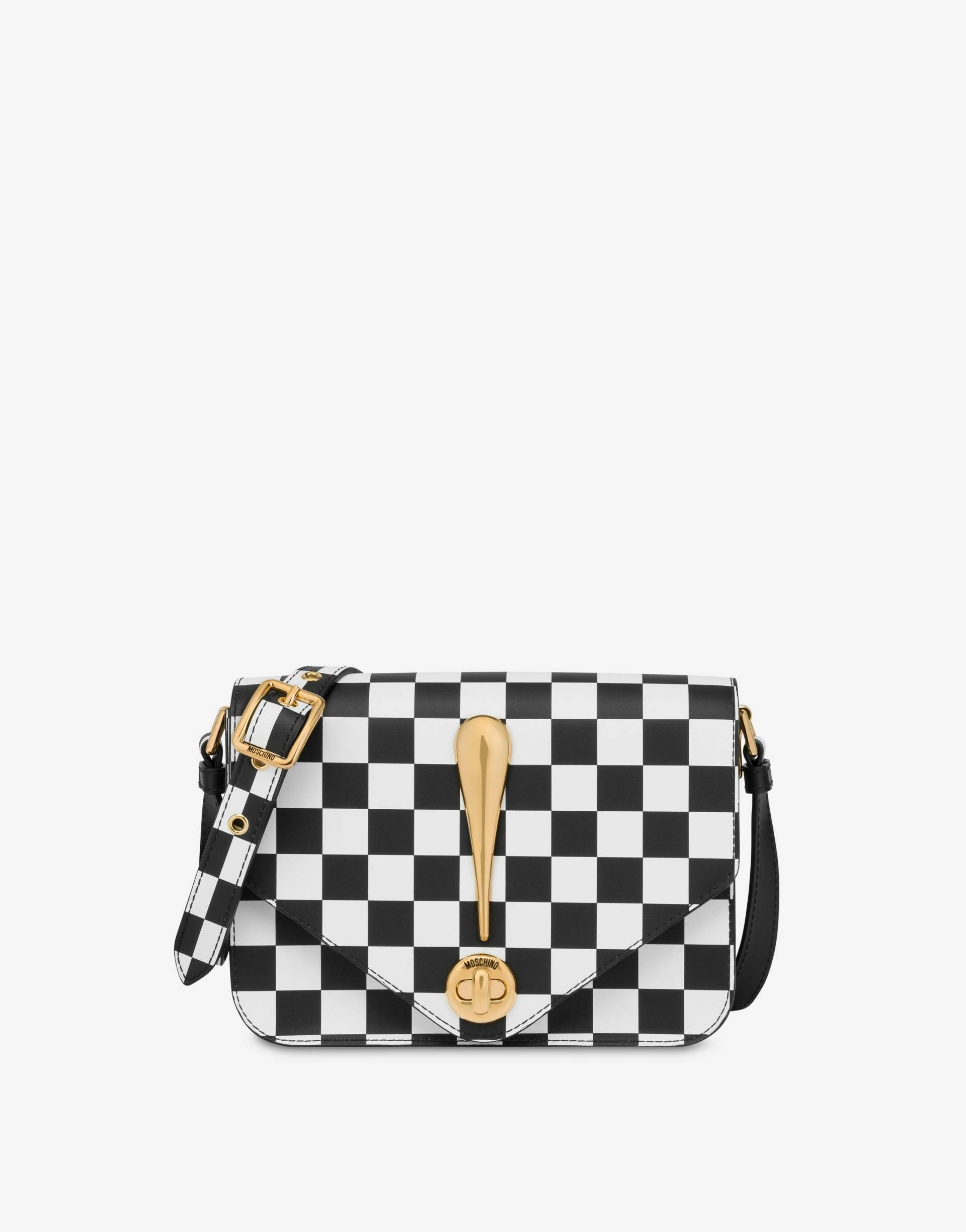 Schultertasche Mit Karomuster House Symbols !? von Moschino