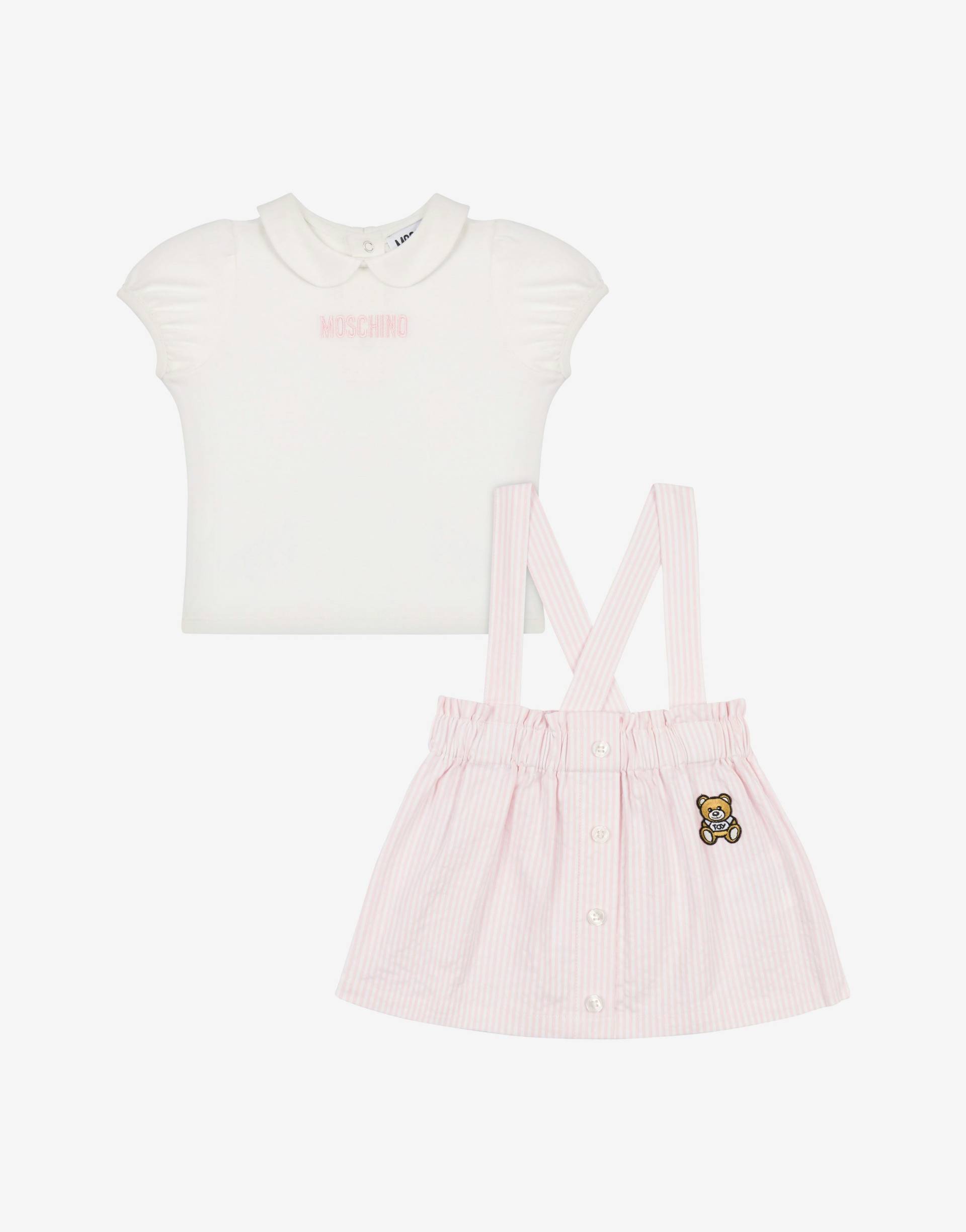 Set T-shirt Und Latzrock Teddy Patch von Moschino