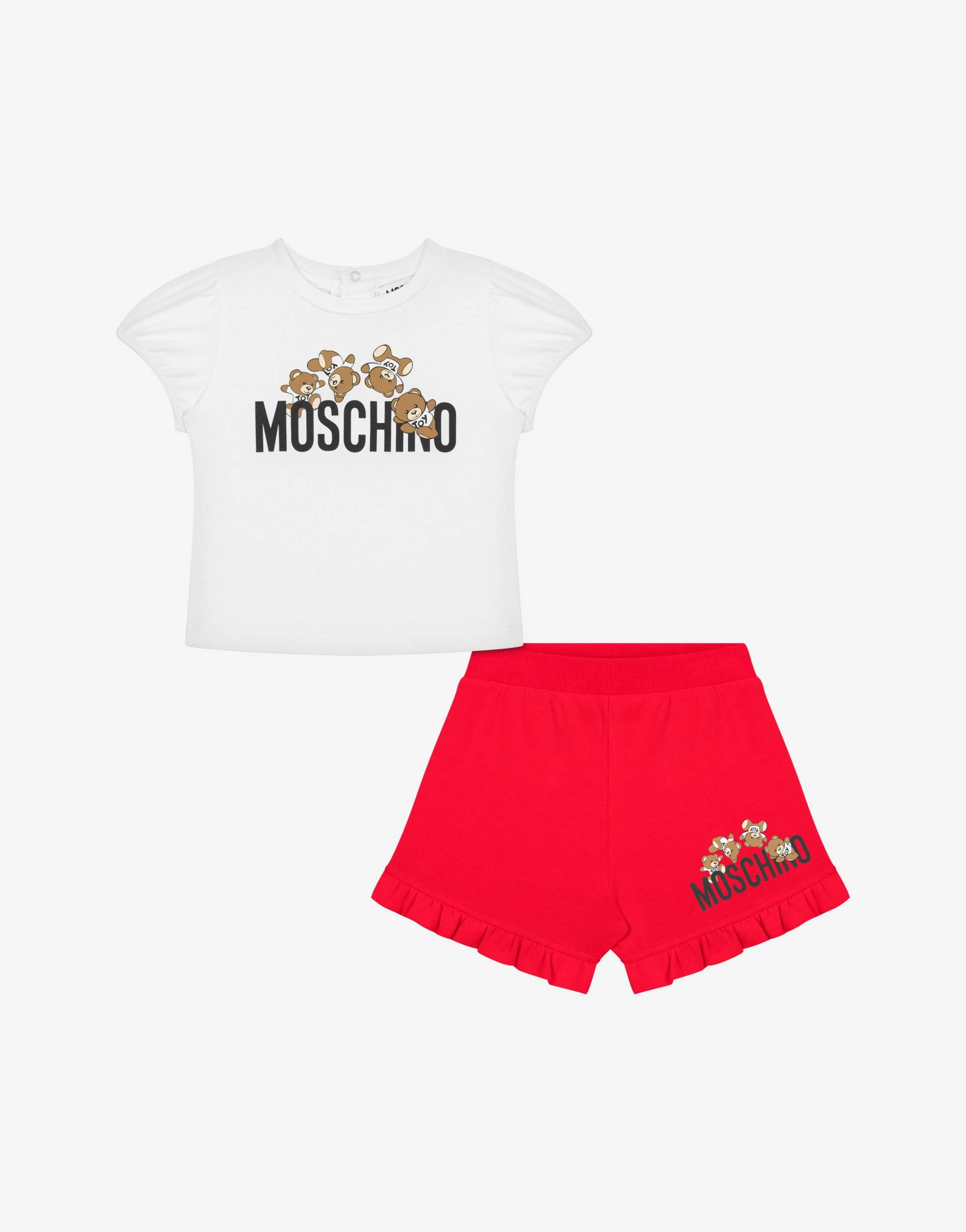 Set T-shirt Und Shorts Teddy Logo von Moschino