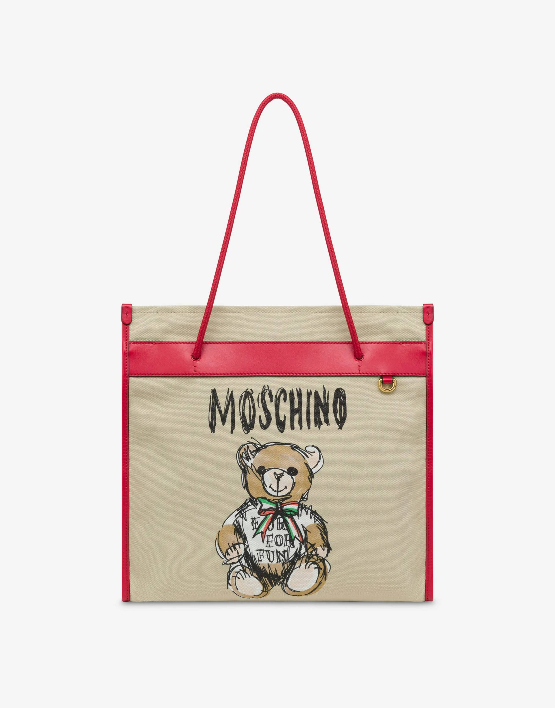 Shopper Aus Canvas Drawn Teddy Bear von Moschino