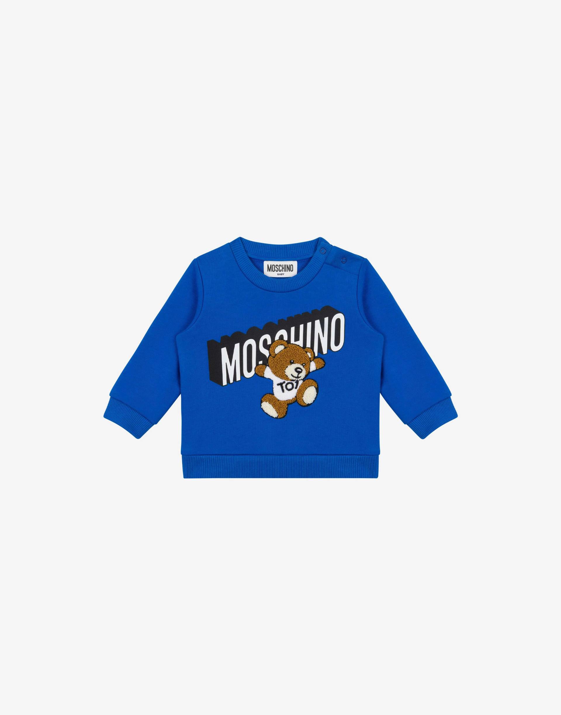 Sweatshirt Aus Baumwolle Logo & Teddy Patch von Moschino