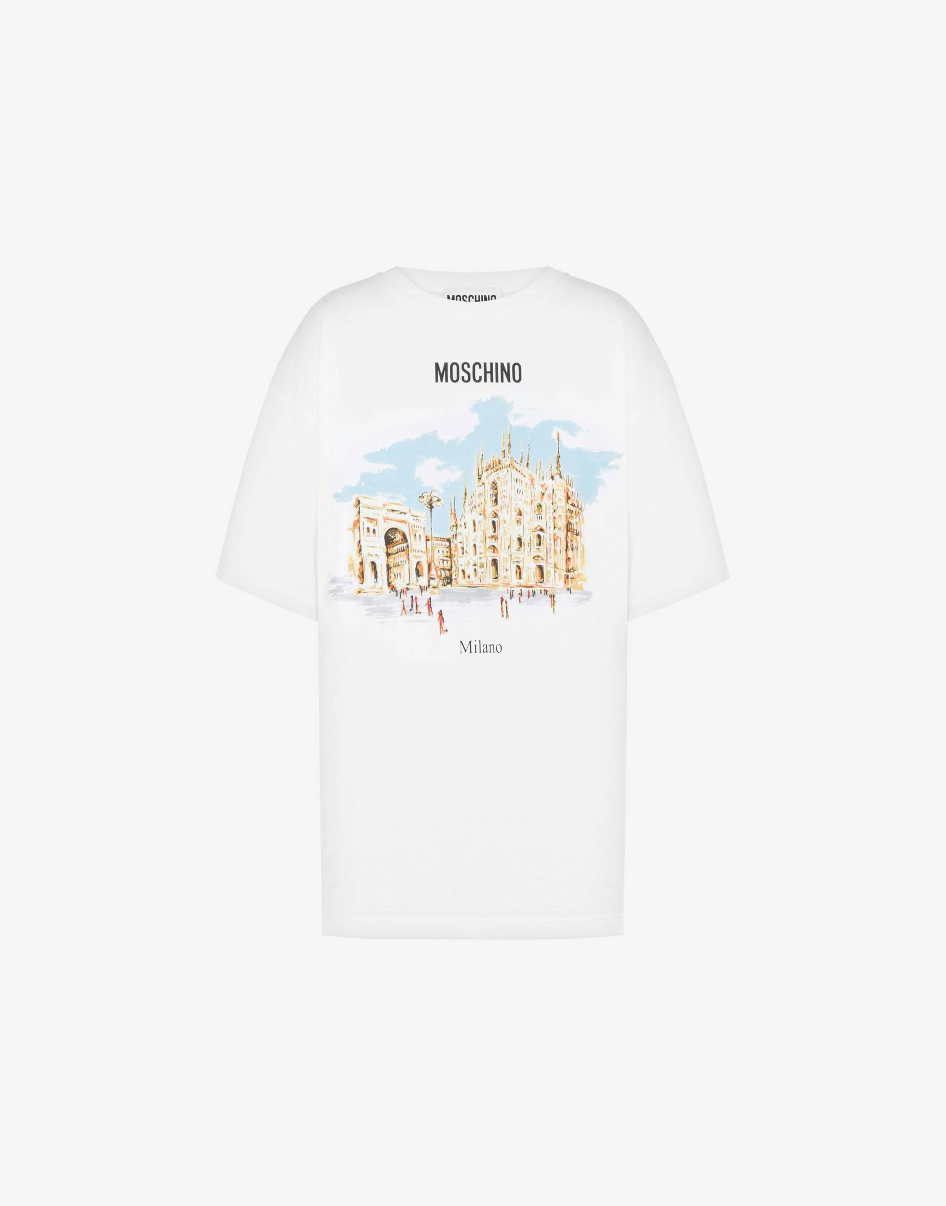 T-shirt Aus Bio-jersey Archive Print von Moschino