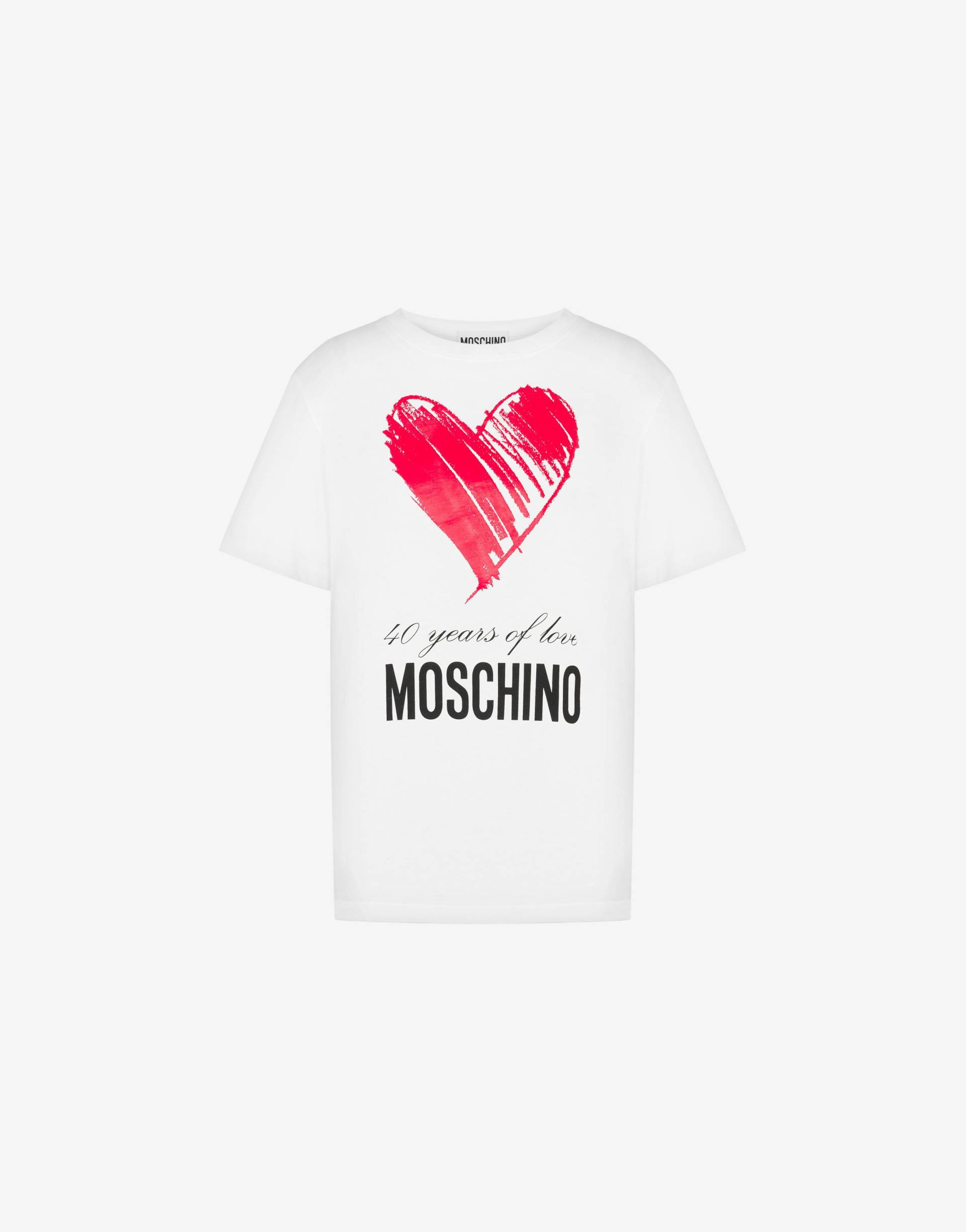 T-shirt Aus Jersey 40 Years Of Love von Moschino