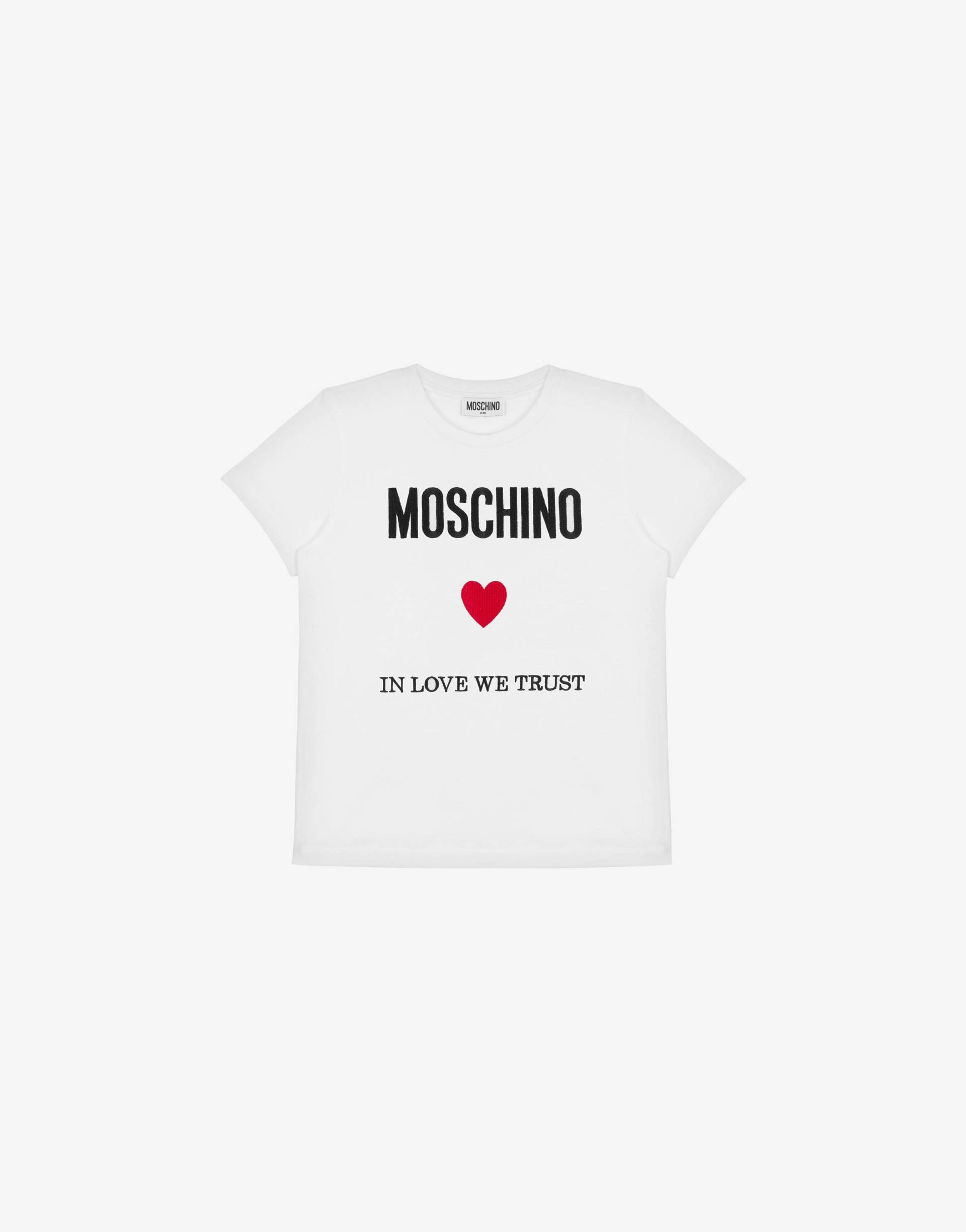 T-shirt Aus Jersey In Love We Trust von Moschino