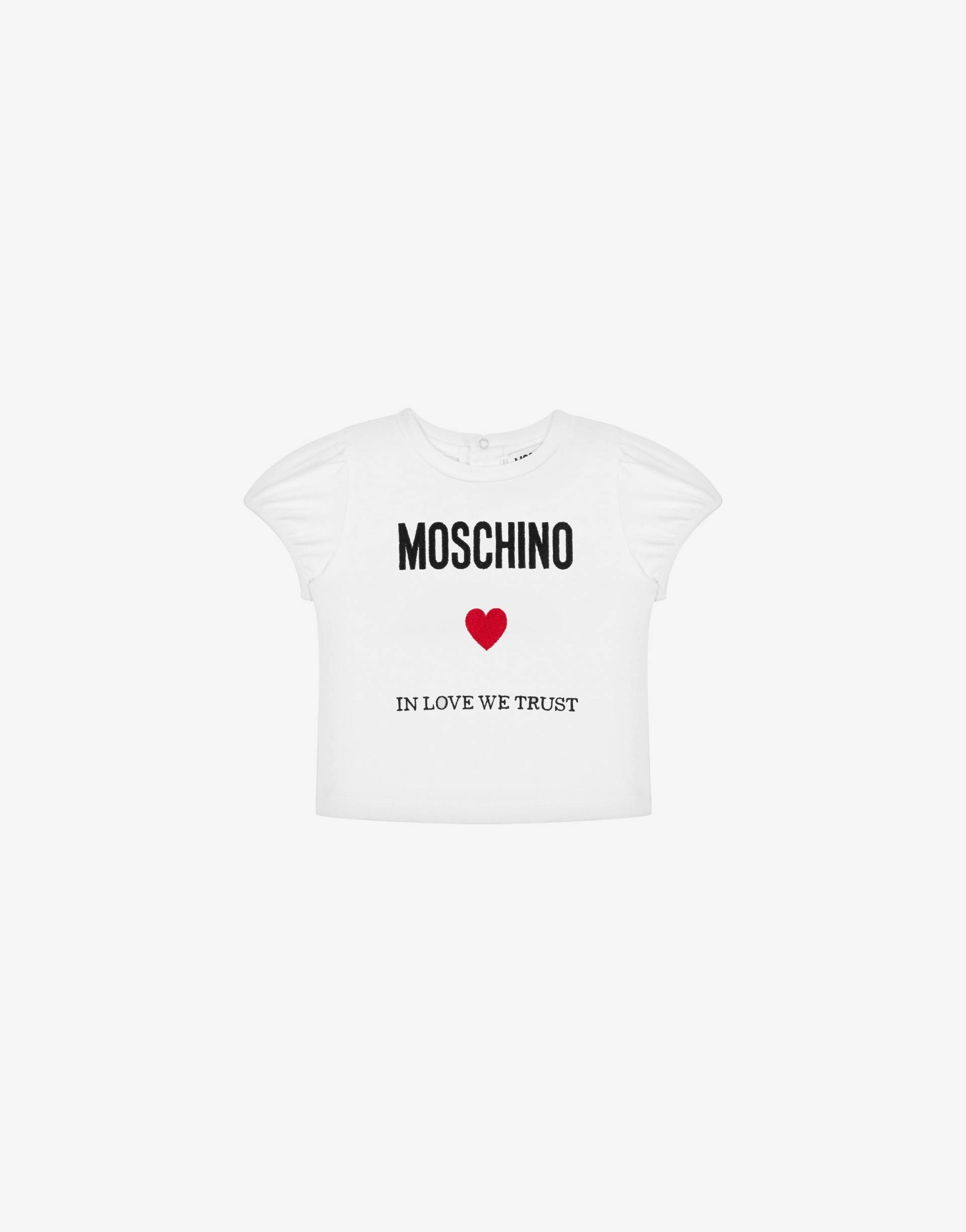 T-shirt Aus Jersey In Love We Trust von Moschino