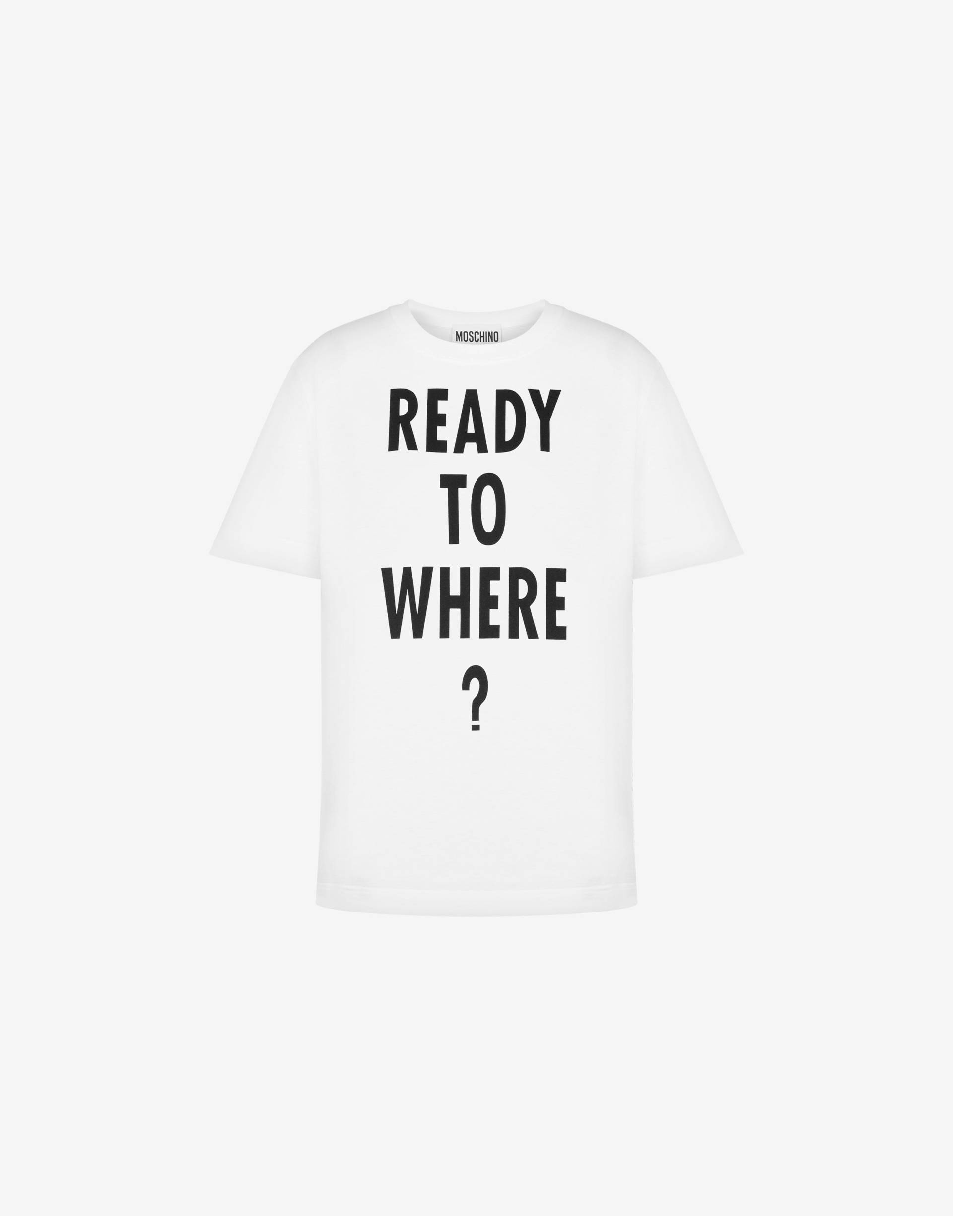 T-shirt Aus Jersey Ready To Where? von Moschino
