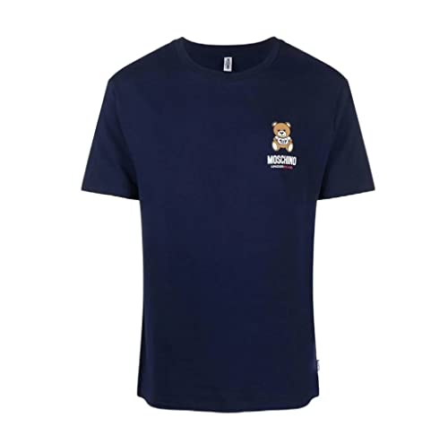 T shirt uomo Moschino logo bear blu ES23MO03 V1A0784 4410 XL von Moschino