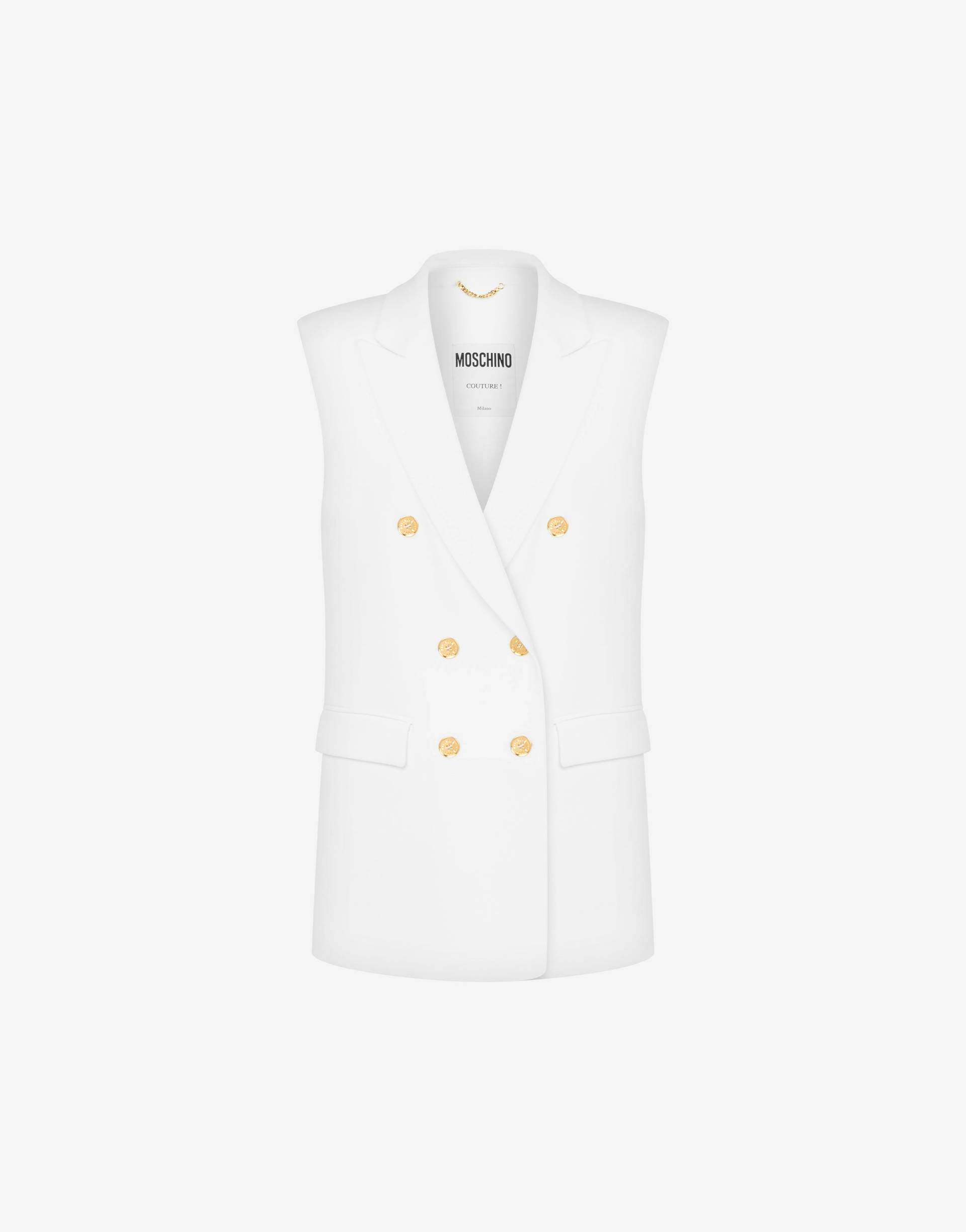 Weste Aus Stretch-cady Gold Buttons von Moschino