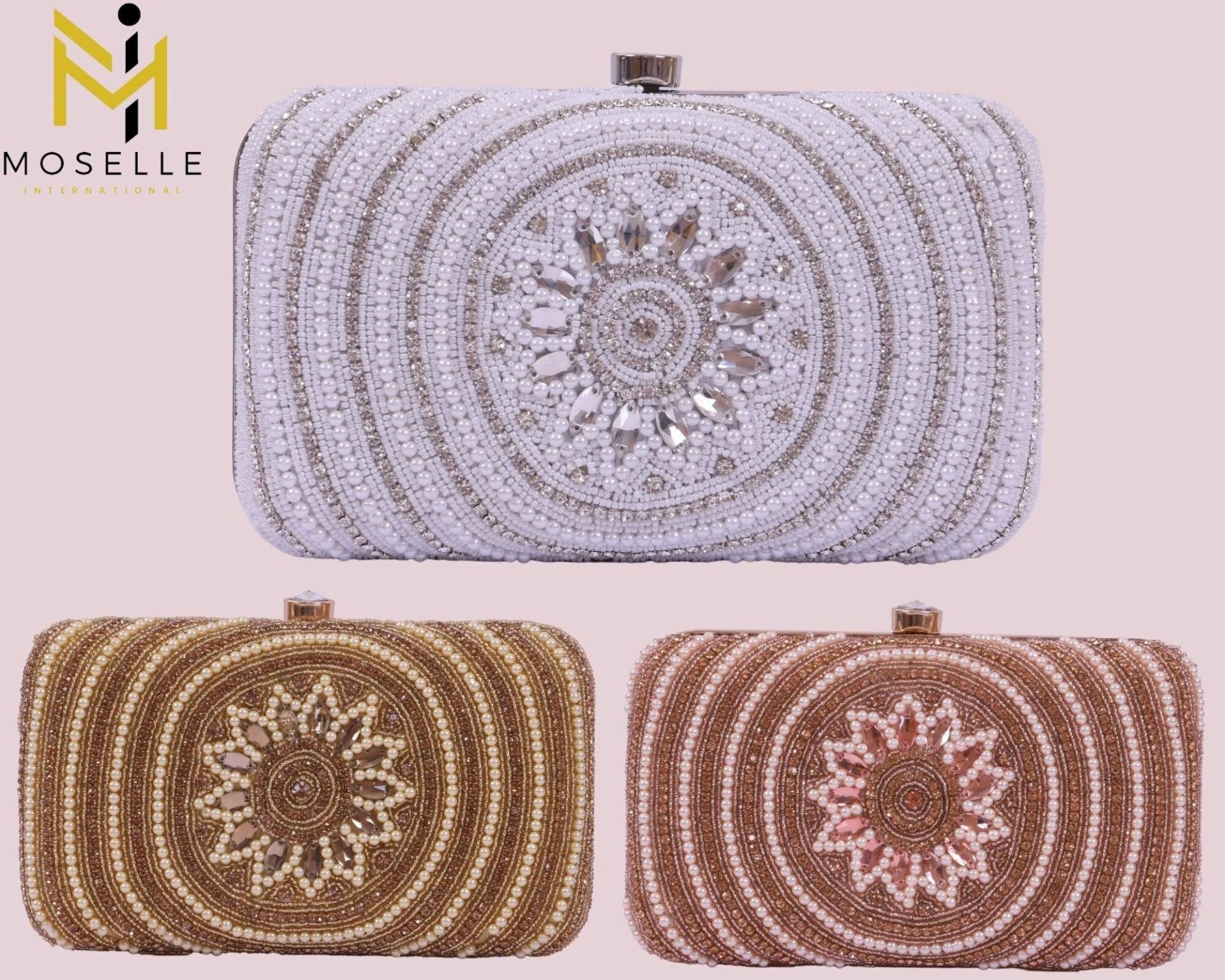 Moselle Beauty Accessories-Schwere Zari-Kupplungstasche-Für Frauen - Leicht - Stilvoll - Klassisch - Elegant von MoselleVonDipali
