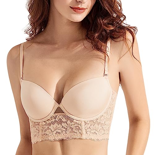 Mosestons Damen-BH mit Spitze mit Niedriger Taille, Sexy U-Förmiger Rücken, Mode Push-Up-Bügel-BH Mosestons Damen-BH mit Spitze mit Niedriger Taille, Sexy U-Förmiger Rücken, Mode Push-Up-Bügel-BH von Mosestons