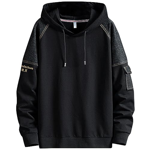 Moshtashio Herren Hoodie Pullover für Männer Kapuzenpullover Schwarz Sweatshirts mit Kapuze Unisex von Moshtashio