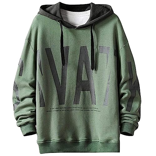 Moshtashio Hoodie Herren Kapuzenpullover Langarm Sweatshirts Basic Pullover Classic Männer Sweatjacke Unisex Casual Frühling Herbst Winter (Grün, XXL) von Moshtashio