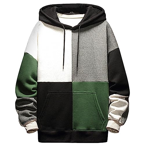 Moshtashio Hoodie Herren Kapuzenpullover Langarm Sweatshirts Basic Pullover Classic Männer Sweatjacke Unisex Casual Frühling Herbst Winter… (Grau Grün, 3XL) von Moshtashio