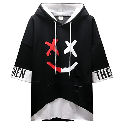 Moshtashio T-Shirt Herren Kapuzenpullover Sweatshirt Baumwolle Kurzarm mit Kapuze Patchwork Pullover mit Kontrastfarbe Unisex Frühling Sommer Herbst Moshtashio T-Shirt Herren Kapuzenpullover Sweatshirt Baumwolle Kurzarm mit Kapuze Patchwork Pullover mit Kontrastfarbe Unisex Frühling Sommer Herbst von Moshtashio