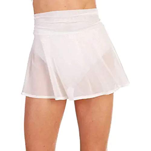 Damen Sexy Transparent Mesh Minirock Minirock Einfarbig Badeanzug Bikini Cover Up Beachwear (Weiß, Medium) von Mosiolya