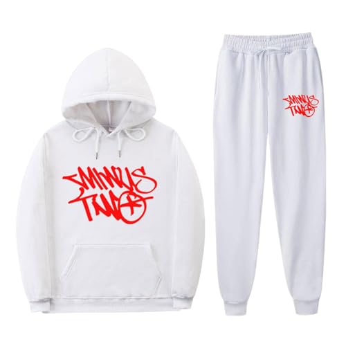 Minus Two Streetwear Trainingsanzüge Y2K Herren | Drucklose Hoodies und Jogginghosen Y2K Männer | Hip Hop Hose Streetwear Tracksuit Buchstaben Pullover Lässig Oberteile und Sporthosen (2 Stück Anzug) von Moslalo