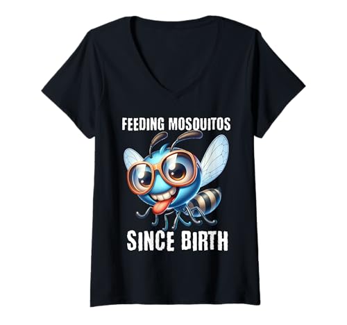 Damen Lustiges Füttern von Mücken seit der Geburt Kinder Männer Outdoor Camping T-Shirt mit V-Ausschnitt Damen Lustiges Füttern von Mücken seit der Geburt Kinder Männer Outdoor Camping T-Shirt mit V-Ausschnitt von Mosquito Magnet for Outdoor Lover Feeding Mosquito