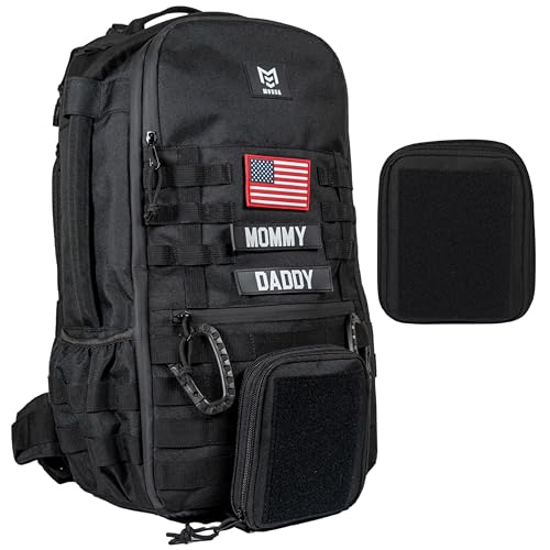 Mossa Wickeltasche für Papa, taktischer Militär-Stil, Herren-Rucksack mit Wickelstation, 28 Liter, Schwarz, L Mossa Wickeltasche für Papa, taktischer Militär-Stil, Herren-Rucksack mit Wickelstation, 28 Liter, Schwarz, L von Mossa