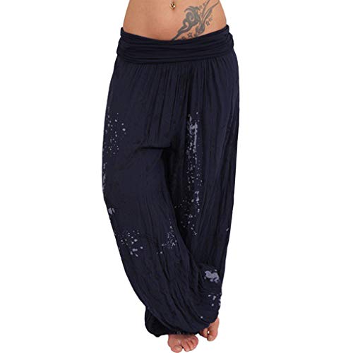 Damen XXL Leichte Pumphose Haremshose Freizeithose Sommerhose Aladin Pants Damen Elegant Winter Pumphose Lange Leinen Hose mit Gürtel Boho Hippie Hose Baggy Cargohose von Mosstars