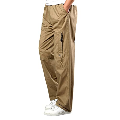 Mosstars Herren Lässige Hose Mit Kordelzug Chinohose Tapered Sommerhose Essential Cargohose Stretch Männerhose Unifarben Freizeithose Weich & Leicht Beach Pants Bequeme Sporthose Baggy Stoffhose Aus von Mosstars