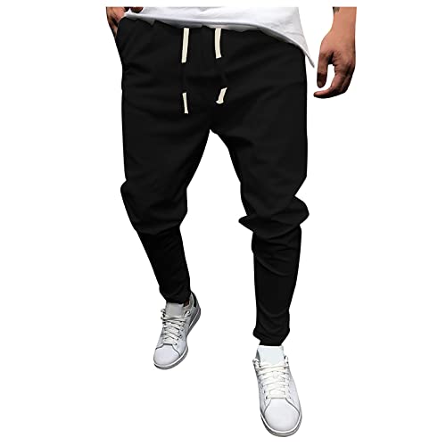 Mosstars Herren Weite Hose Essential Freizeithose Locker Herrenhose Mit Kordelzug Sommerhose Stretch Outdoorhose Elegant Baumwollhose Baggy Männerhose Große Größe Stoffhose Qualität Haremshose von Mosstars