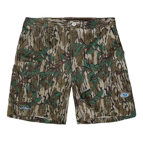 Mossy Oak Herren Standard Angelshorts Quick Dry Flex, Greenleaf von Mossy Oak
