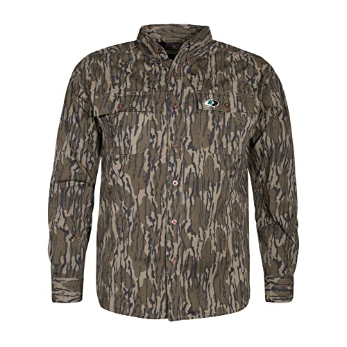 Mossy Oak Unisex-Erwachsene Camouflage Cotton Mill 2.0 Hunt Shirt Langärmelig, Original Bottomland, XXX-Large von Mossy Oak