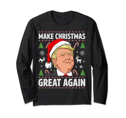 Make Christmas Great Again Funny Trump Ugly Christmas Men Langarmshirt von Most Wonderful Christmas Adult Co