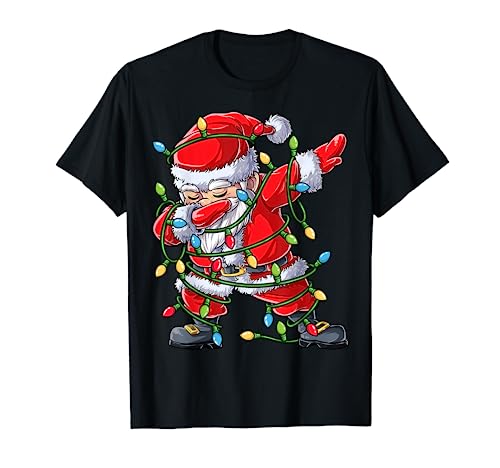 Dabbing Santa Christmas Tree Lights Xmas Gifts Boys Kids Dab T-Shirt von Most Wonderful Christmas Co