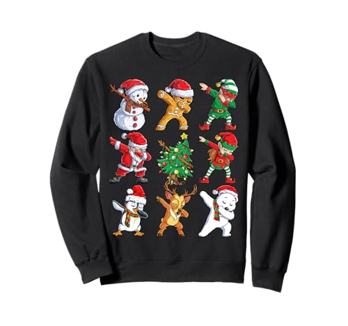 Dabbing Santa Elf Friends Christmas Boys Girls Men Xmas Dab Sweatshirt von Most Wonderful Christmas Co