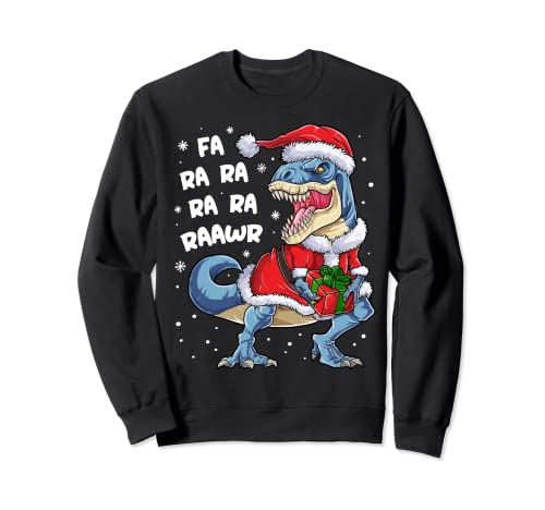 Dinosaur Christmas Fa Ra Ra Rawr T rex Santa Boys Men Xmas Sweatshirt von Most Wonderful Christmas Co