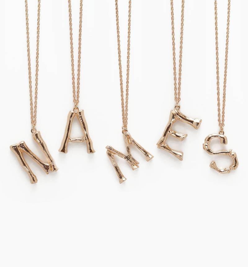 Initial Alphabet Buchstaben Anhänger Halskette in 14K Goldton Bambus Rustikal Stil A Bis Z Charm Initial Alphabet Buchstaben Anhänger Halskette in 14K Goldton Bambus Rustikal Stil A Bis Z Charm von MostCoveted